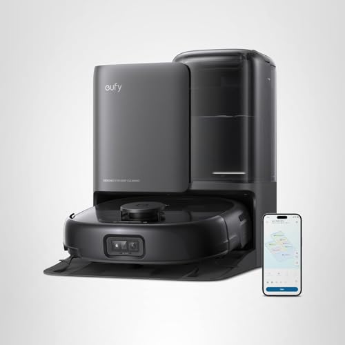 eufy E25 robot vacuum & mop with 20,000Pa turbo suction, HydroJet mop, edge-to-corner cleaning, zero-tangle, AI obstacle avoidance.